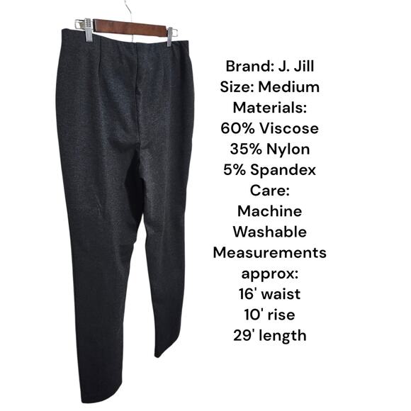 J Jill Ponte Slim Leg Pants Women's L Gray Pull On Stretch - Picture 2 of 10